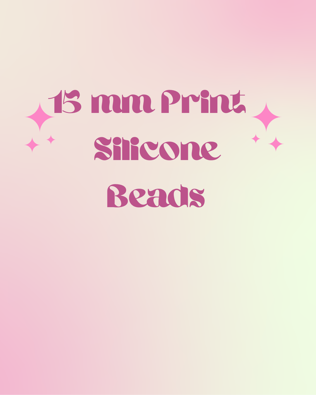 TikTok Live Claim 25 Pack 15mm Print Silicone Beads