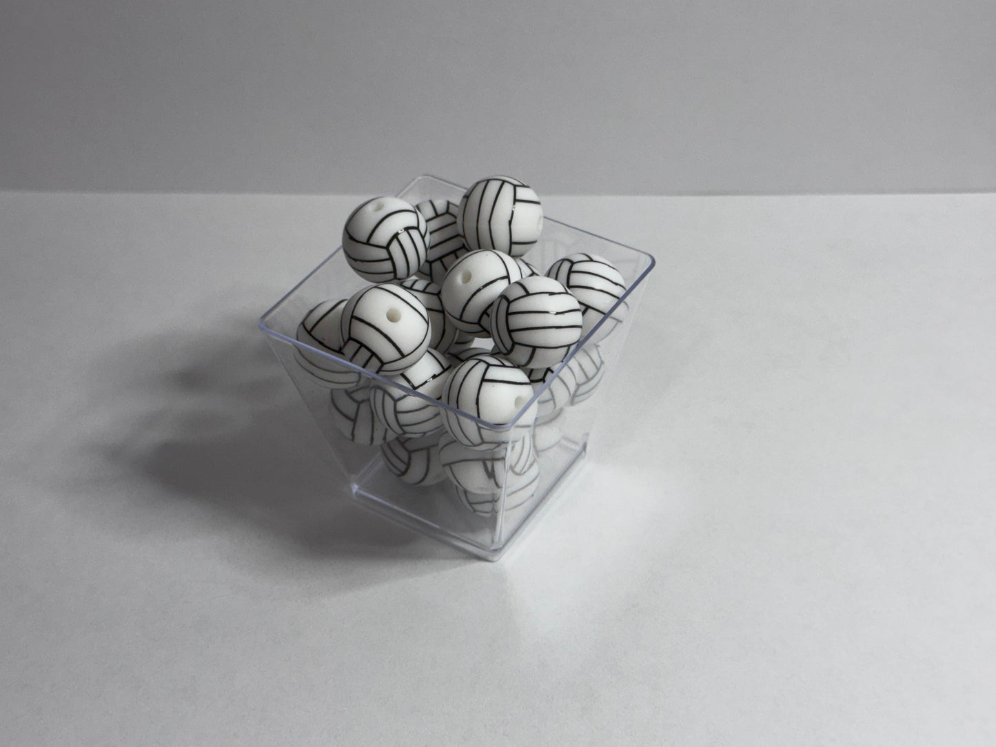 Volleyball- 15mm Silicone Printed Beads