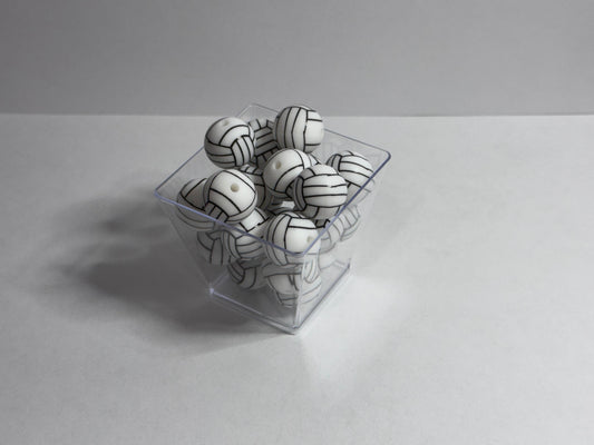 Volleyball- 15mm Silicone Printed Beads