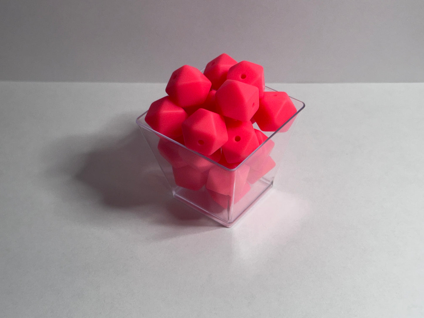 Punk Pink- Solid Hexagon Silicone Beads